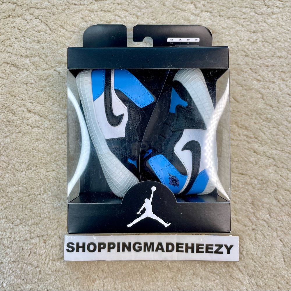 [US 4C] NIKE AIR JORDAN 1 AJ1 RETRO HIGH OG UNC Toe Baby Crib Basketball Shoes